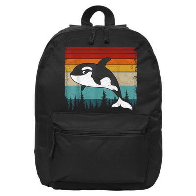 Orca Vintage Distressed Retro Style Cool Orca 16 in Basic Backpack