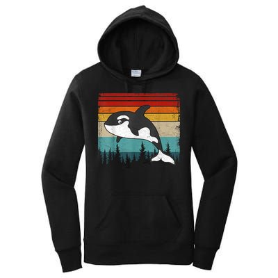 Orca Vintage Distressed Retro Style Cool Orca Women's Pullover Hoodie