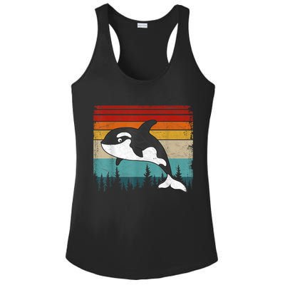 Orca Vintage Distressed Retro Style Cool Orca Ladies PosiCharge Competitor Racerback Tank