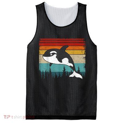 Orca Vintage Distressed Retro Style Cool Orca Mesh Reversible Basketball Jersey Tank