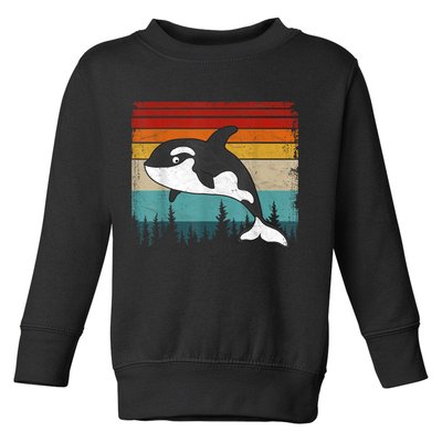 Orca Vintage Distressed Retro Style Cool Orca Toddler Sweatshirt