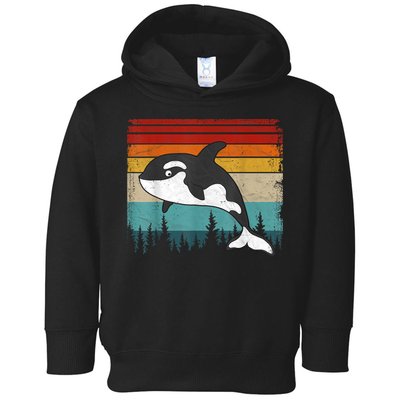 Orca Vintage Distressed Retro Style Cool Orca Toddler Hoodie