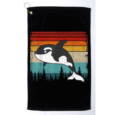 Orca Vintage Distressed Retro Style Cool Orca Golf Towel