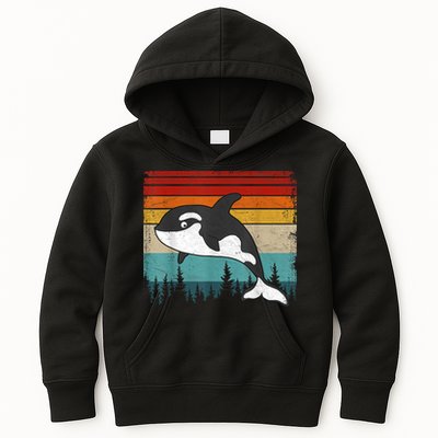 Orca Vintage Distressed Retro Style Cool Orca Kids Hoodie