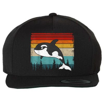 Orca Vintage Distressed Retro Style Cool Orca Wool Snapback Cap