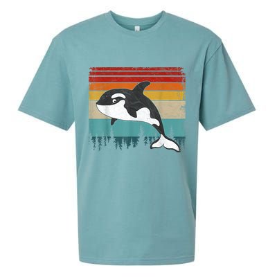 Orca Vintage Distressed Retro Style Cool Orca Sueded Cloud Jersey T-Shirt