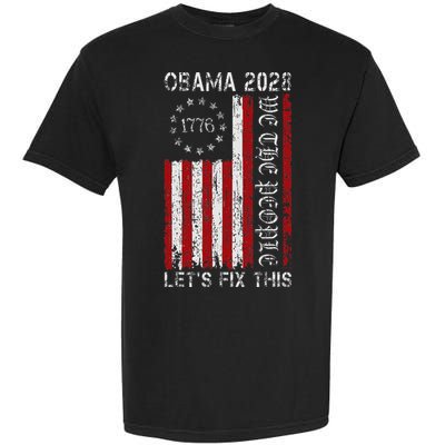 Obama Vintage Flag Retro Patriotic 2028 Political Protest Garment-Dyed Heavyweight T-Shirt