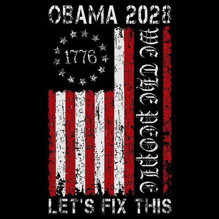Obama Vintage Flag Retro Patriotic 2028 Political Protest Bucket Hat