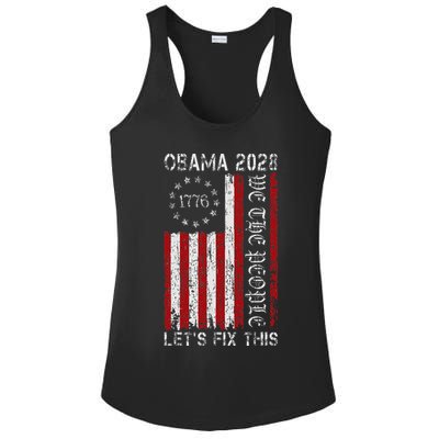 Obama Vintage Flag Retro Patriotic 2028 Political Protest Ladies PosiCharge Competitor Racerback Tank