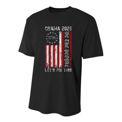 Obama Vintage Flag Retro Patriotic 2028 Political Protest Youth Performance Sprint T-Shirt
