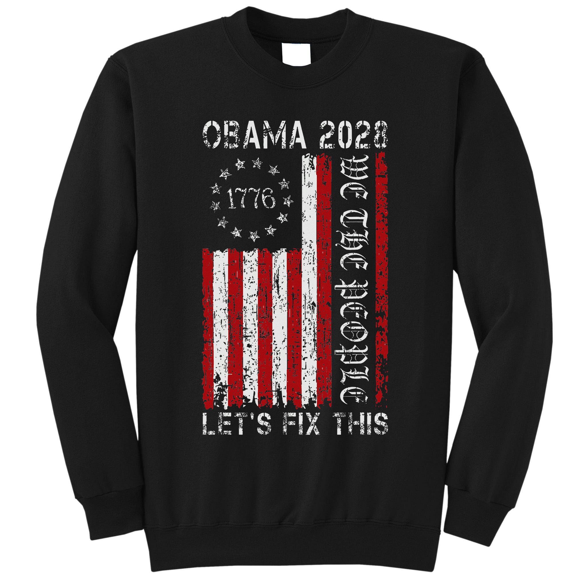 Obama Vintage Flag Retro Patriotic 2028 Political Protest Tall Sweatshirt