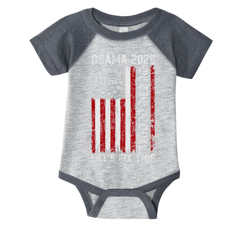Obama Vintage Flag Retro Patriotic 2028 Political Protest Infant Baby Jersey Bodysuit