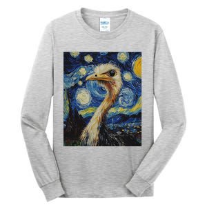 Ostrich Van Gogh Style Starry Night Tall Long Sleeve T-Shirt