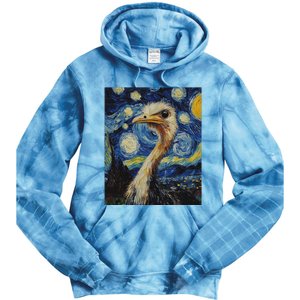 Ostrich Van Gogh Style Starry Night Tie Dye Hoodie