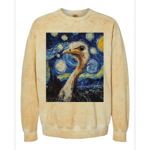 Ostrich Van Gogh Style Starry Night Colorblast Crewneck Sweatshirt