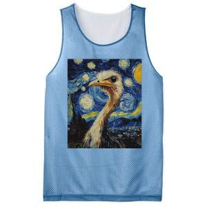 Ostrich Van Gogh Style Starry Night Mesh Reversible Basketball Jersey Tank