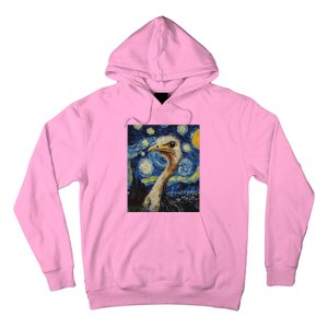 Ostrich Van Gogh Style Starry Night Hoodie