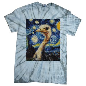 Ostrich Van Gogh Style Starry Night Tie-Dye T-Shirt