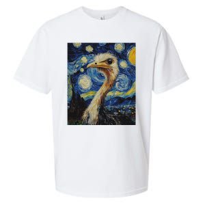 Ostrich Van Gogh Style Starry Night Sueded Cloud Jersey T-Shirt