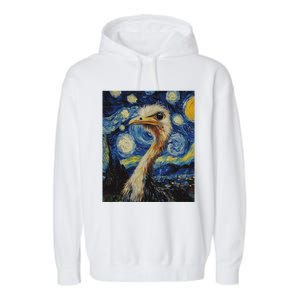 Ostrich Van Gogh Style Starry Night Garment-Dyed Fleece Hoodie