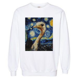 Ostrich Van Gogh Style Starry Night Garment-Dyed Sweatshirt