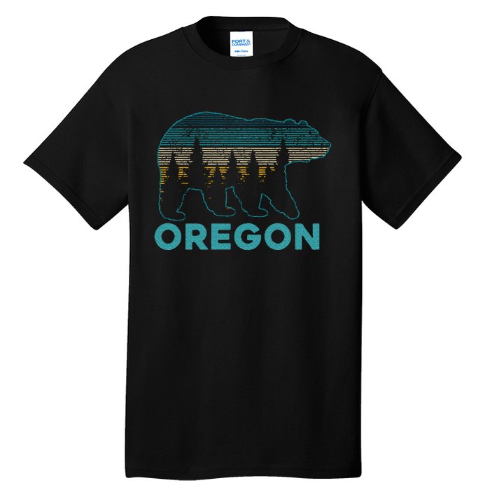 Oregon Vintage Grizzly Bear Nature Hiking Souvenir Tall T-Shirt