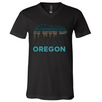 Oregon Vintage Grizzly Bear Nature Hiking Souvenir V-Neck T-Shirt