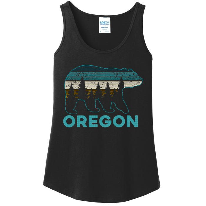 Oregon Vintage Grizzly Bear Nature Hiking Souvenir Ladies Essential Tank