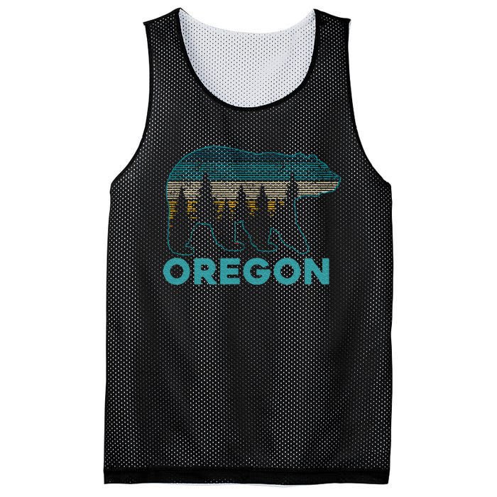 Oregon Vintage Grizzly Bear Nature Hiking Souvenir Mesh Reversible Basketball Jersey Tank