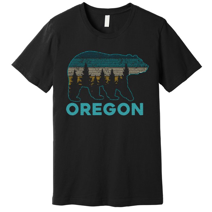 Oregon Vintage Grizzly Bear Nature Hiking Souvenir Premium T-Shirt