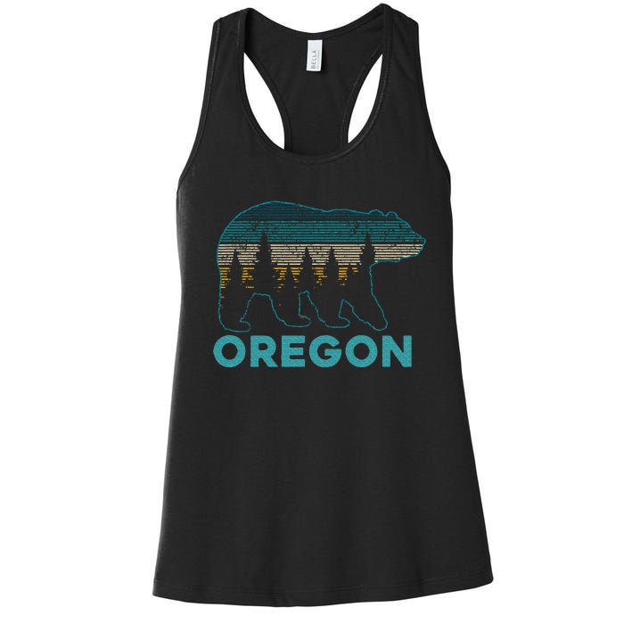 Oregon Vintage Grizzly Bear Nature Hiking Souvenir Women's Racerback Tank