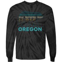 Oregon Vintage Grizzly Bear Nature Hiking Souvenir Tie-Dye Long Sleeve Shirt