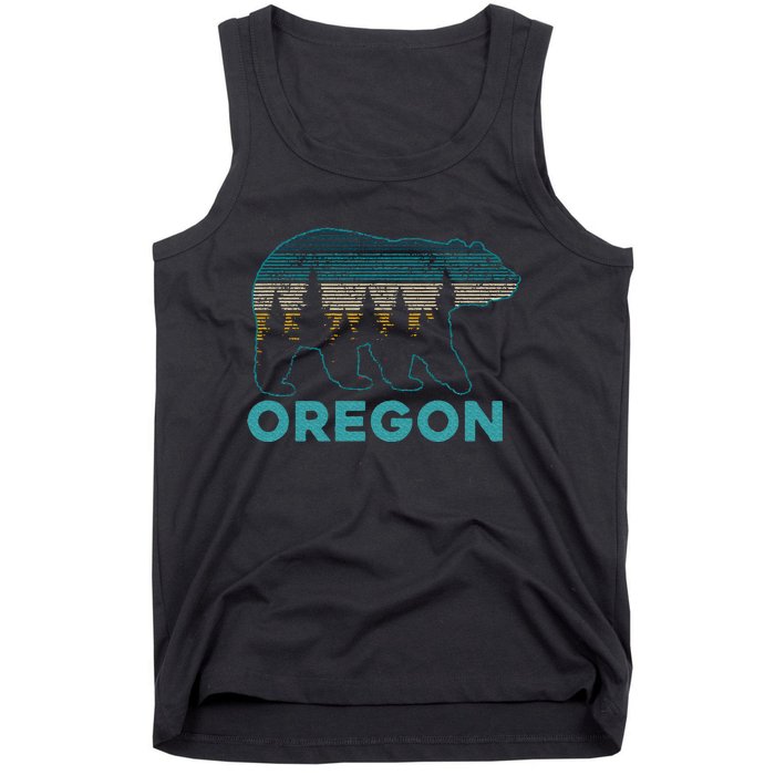 Oregon Vintage Grizzly Bear Nature Hiking Souvenir Tank Top