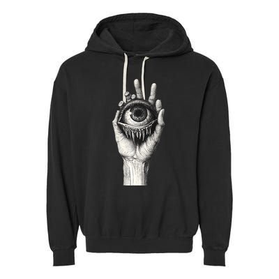 Obscure Visions Goth Alt Macabre Creepy Garment-Dyed Fleece Hoodie