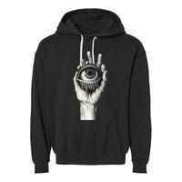Obscure Visions Goth Alt Macabre Creepy Garment-Dyed Fleece Hoodie