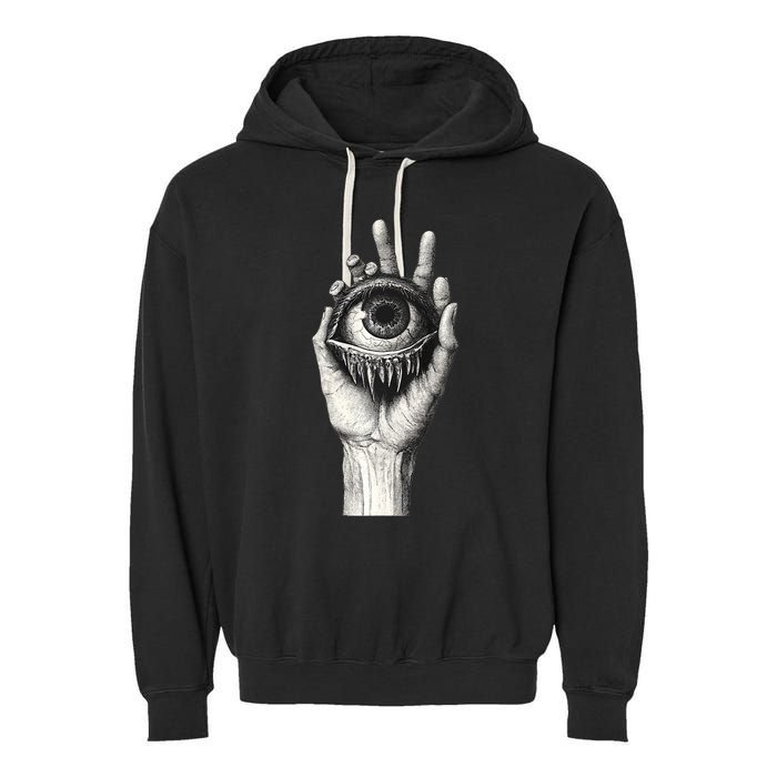 Obscure Visions Goth Alt Macabre Creepy Garment-Dyed Fleece Hoodie