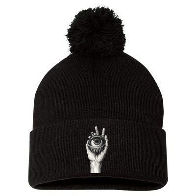 Obscure Visions Goth Alt Macabre Creepy Pom Pom 12in Knit Beanie