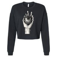 Obscure Visions Goth Alt Macabre Creepy Cropped Pullover Crew