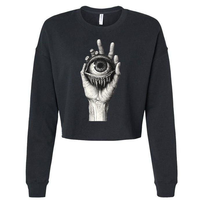Obscure Visions Goth Alt Macabre Creepy Cropped Pullover Crew