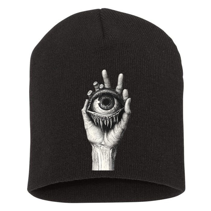Obscure Visions Goth Alt Macabre Creepy Short Acrylic Beanie