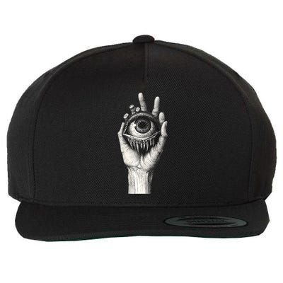 Obscure Visions Goth Alt Macabre Creepy Wool Snapback Cap