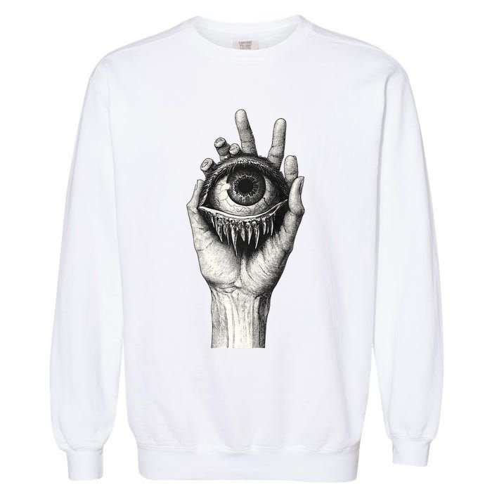 Obscure Visions Goth Alt Macabre Creepy Garment-Dyed Sweatshirt