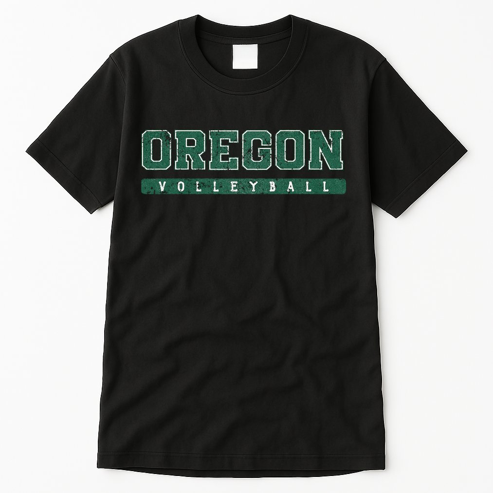 Oregon Volleyball Green Vintage Tall T-Shirt