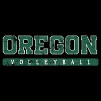 Oregon Volleyball Green Vintage Button