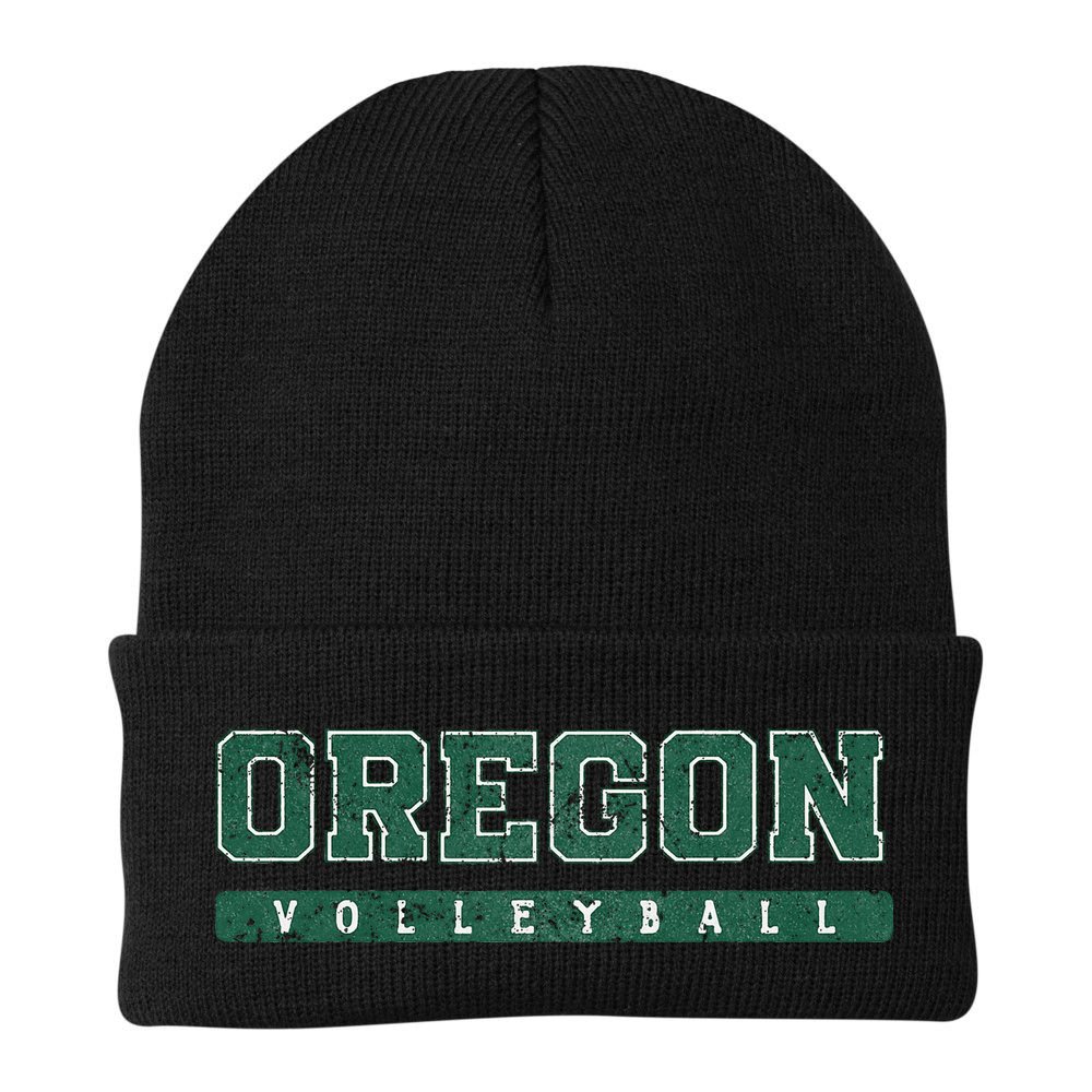 Oregon Volleyball Green Vintage Beanie