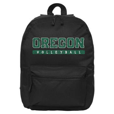 Oregon Volleyball Green Vintage 16 in Basic Backpack