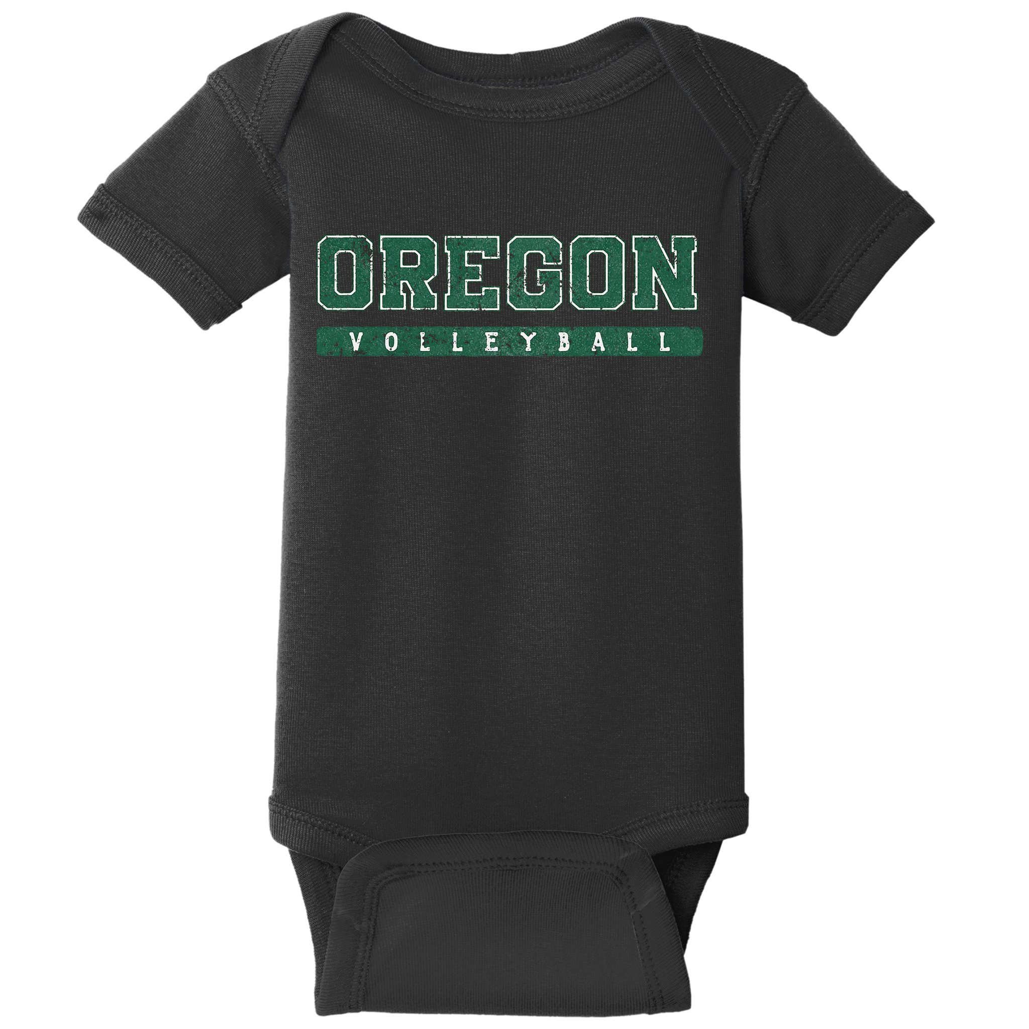 Oregon Volleyball Green Vintage Baby Bodysuit