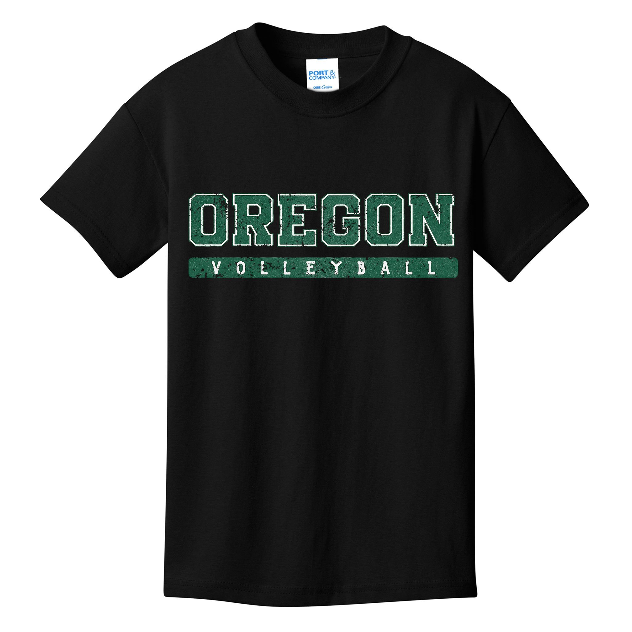 Oregon Volleyball Green Vintage Kids T-Shirt