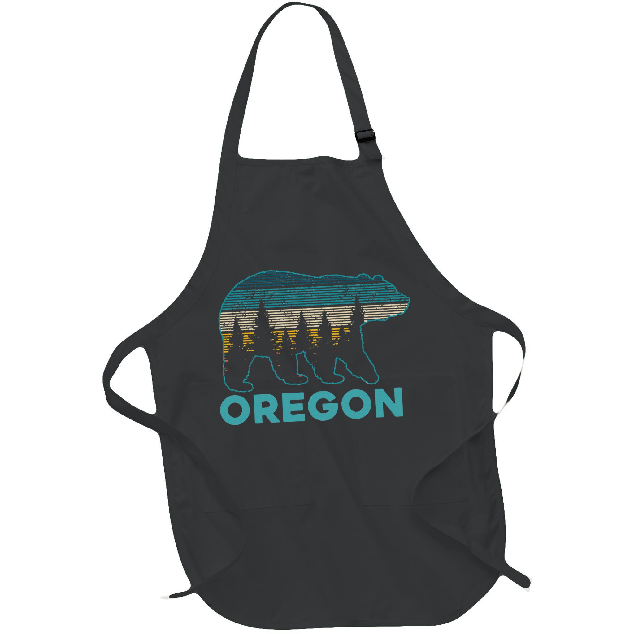 Oregon Vintage Grizzly Bear Nature Hiking Souvenir Apron