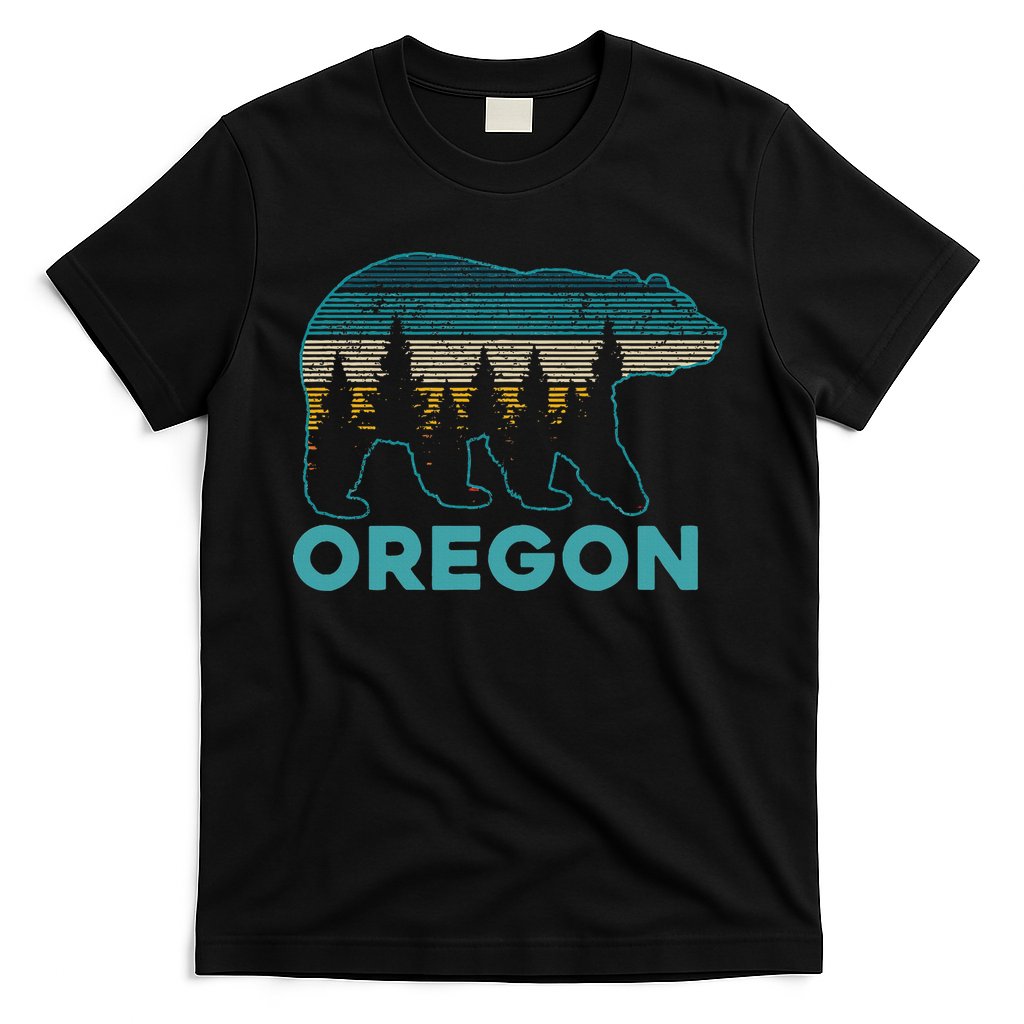 Oregon Vintage Grizzly Bear Nature Hiking Souvenir T-Shirt